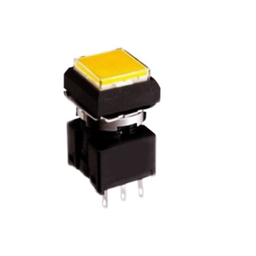 Sqaure, Momentary Pushbutton Switch or Latching Pushbutton Switch, plastic, push button switch with LED illumination, panel mount, Led Switches, RJS Electronics Ltd.