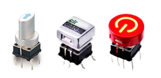 LED Illumination switches, switches with LED Illumination. Single, Bi-Colour, RGB LED illumination options, with arrange a display options including custom symbols and custom finishes. PCB LED illuminated switches which support smart caps. RJS Electronics Ltd