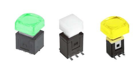 LED Illumination switches, switches with LED Illumination. Single, Bi-Colour, RGB LED illumination options, with arrange a display options including custom symbols and custom finishes. PCB LED illuminated switches which support smart caps. RJS Electronics Ltd