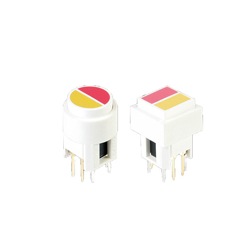 LED illuminated pcb push button switch with square or round cap, rjs electronics ltd