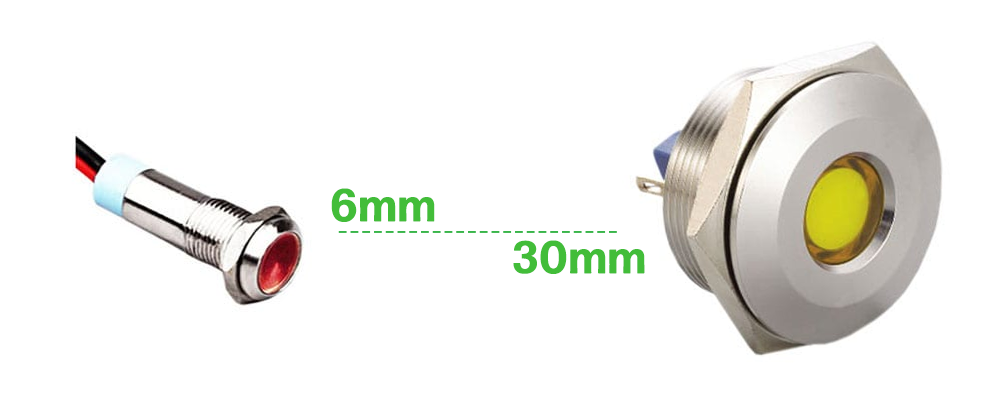 metal indicator sizes from 6mm to 30mm rjs electronics