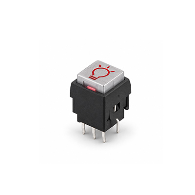 PB6133FXL LED illuminated pcb push button switch, rjs electronics ltd