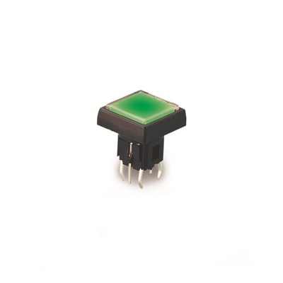 PB6X71FL PCB, push button switch, illuminated tact switch, LED illumination, single LED illumination, bi-colour LED illumination, custom etching custom. Momentary function switch with Plastic housing, LED switches, RJS Electronics Ltd.