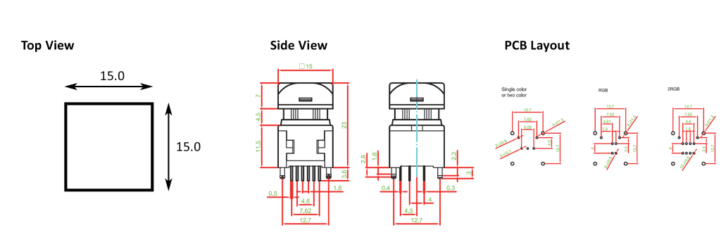 led push button switch drawing, rjs electronics ltd