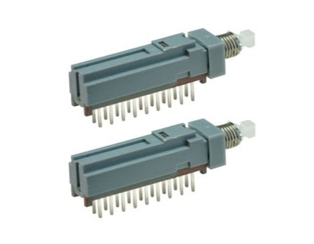 PS909L-62-2-K non-illuminated plastic push button switch, momentary or latching, caps available, 2 4 or 6 pole, RJS Electronics Ltd