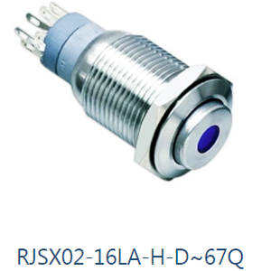 Panel Mount, Metal pushbutton switch, latching Switch, RJSX02-16LA-H-D-67Q, RJS ELECTRONICS LTD.