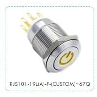 Panel Mount, Push Button Switch, with LED Illumination RJS101-19L(A)-F-(CUSTOM)~67Q