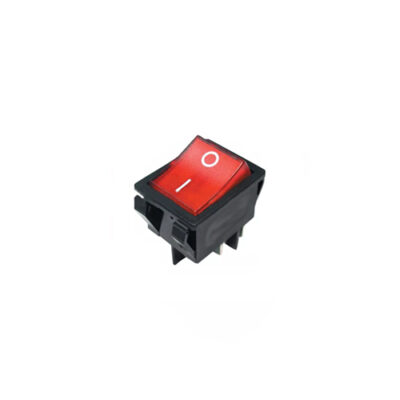 R5 Rocker Switches, Red LED illumination, custom symbol plastic panel mount rocker switches, LED switches, RJS Electronics Ltd