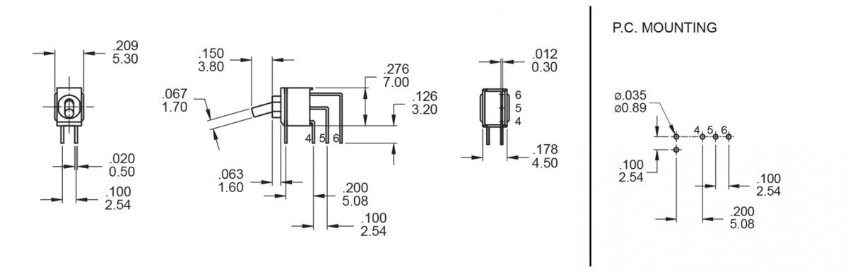 Toggle & Rocker Switch, RJS-2U-M7, toggle switch, SPDT/DPDT, RJS Electronics Ltd.