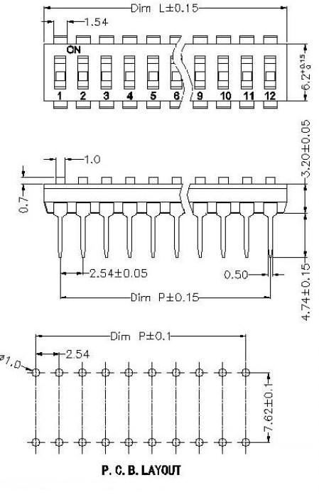 RJS-DI DIP Switch Drawing, RJS Electronics Ltd
