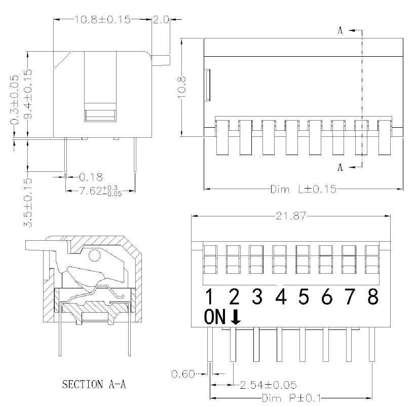 RJS-DP Series, Dip Switch, RJS Electronics Ltd