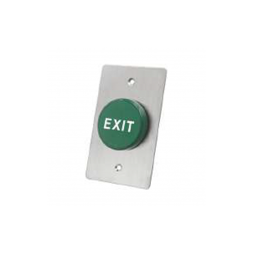 RJS-EX1-70~E, Panel Mount, plastic push button switch, Door Exit Buttons, Non-illuminated, etching, stainless steel, aluminium, various size plates. Available with domed push button, door exit buttons RJS Electronics Ltd