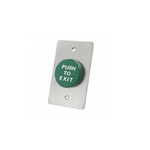 Panel Mount, Door Exit Buttons, Non-illuminated, etching, stainless steel, aluminium, various size plates. Available with domed push button, door exit buttons RJS Electronics Ltd