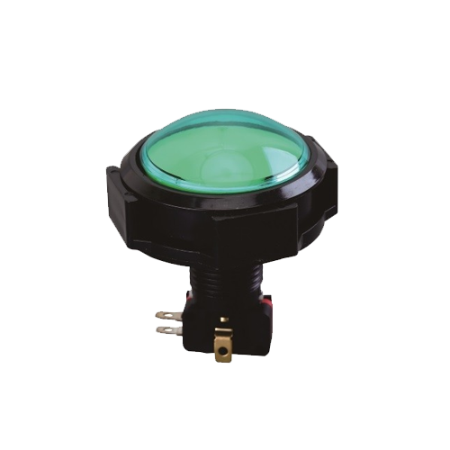 RJS-GME10~12V-D gaming button, round plastic led illuminated push button, panel mount, Led Switches, RJS Electronics Ltd