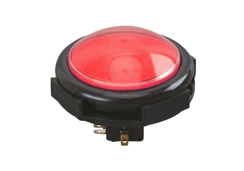 RJS-GME11-R-12V-D red circular plastic push button panel mount led illuminated switch, RJS Electronics Ltd