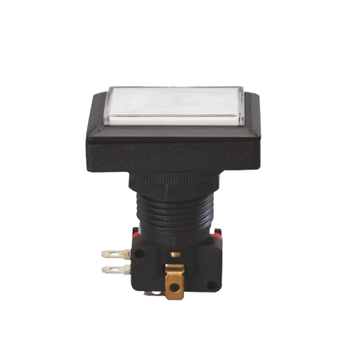 RJS-GME9~12V-D led illuminated push button switch, gaming button, plastic, momentary, Led Switches, panel mount switch with illumination, rjs electronics ltd