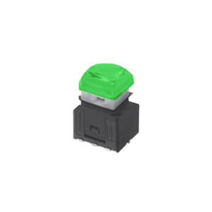 RJS-KA-12MM-ILLUMINATED-PUSH BUTTON SWITCH - GREEN -LED Switches, LED Illumination options, RJS Electronics Ltd