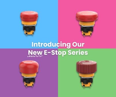 Introducing Our New E-Stop Series, short body e-stop, emergency stop buttons, safety switches, industrial controls, RJS Electronics Ltd
