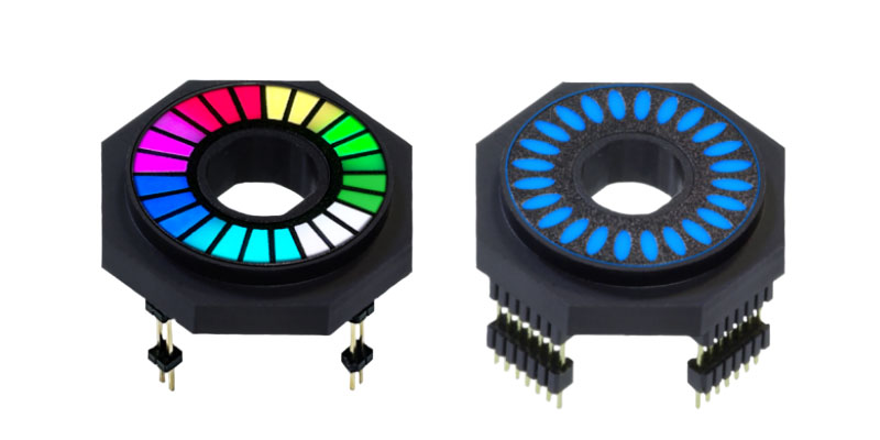 RJS-SBA ring type led indicator, 24 colour rgb + ic led, pcb mount, RJS Electronics Ltd