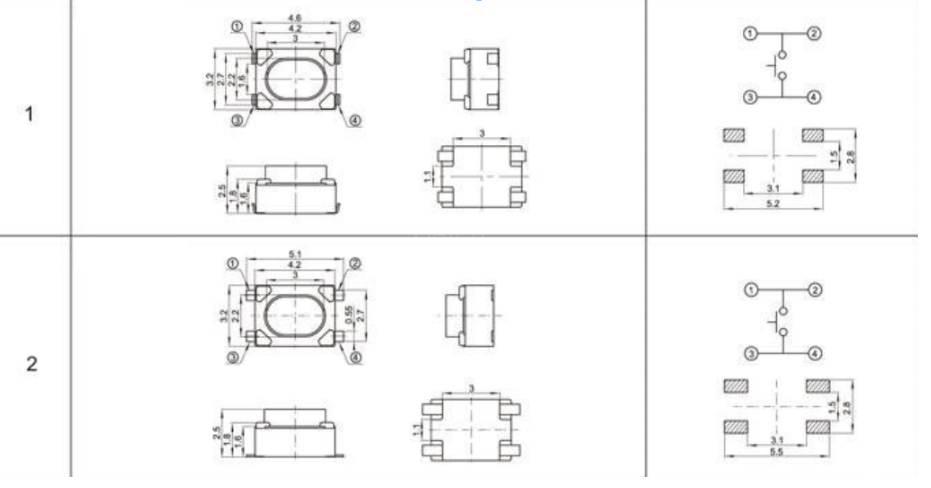 drawing for tact switch RJS-TACT-D2
