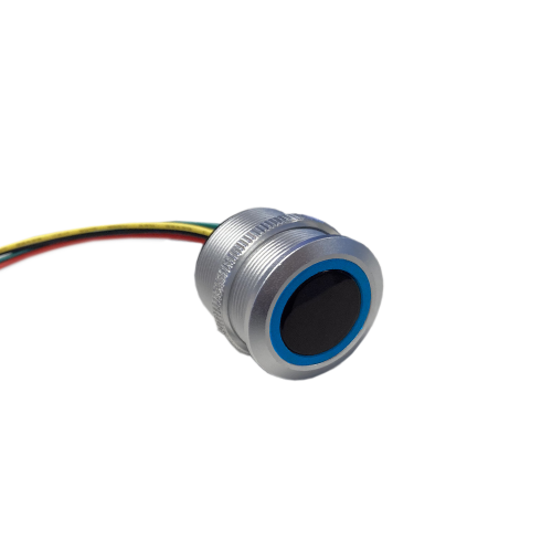 RJS-TLSW-0 Infrared switch, proximity switch, touchless exit switch with dual colour led illumination, green LED illumination and blue LED illumination, LED switches, panel mount no touch button switch, RJS Electronics Ltd.