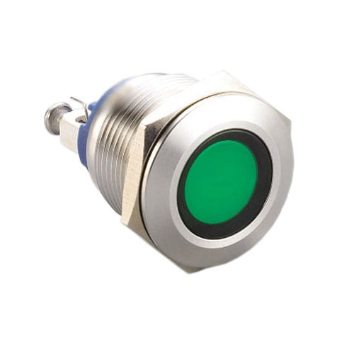 19mm, LED indicator, panel mount, metal indicator, RGB LED, RJS Electronics Ltd.