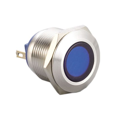 19mm, LED indicator, panel mount, metal indicator, RGB LED, RJS Electronics Ltd.