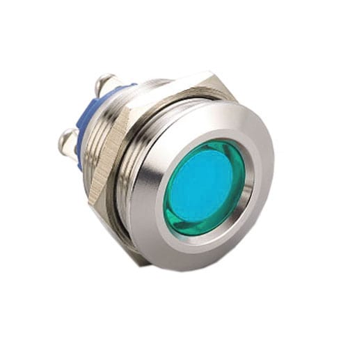 22mm, LED indicator, panel mount, metal indicator, RGB LED, RJS Electronics Ltd.