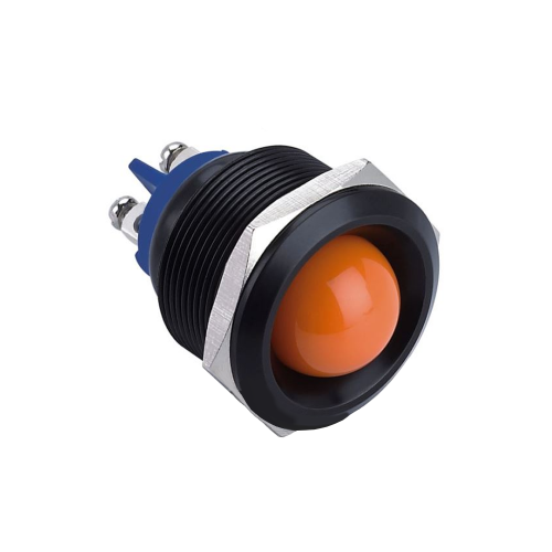 25mm metal LED indicator, domed or flat, LED indicator with a range LED options. Single, dual or RGB, IP67, IP68 rated. Panel mount, LED Indicator, RJS Electronics Ltd