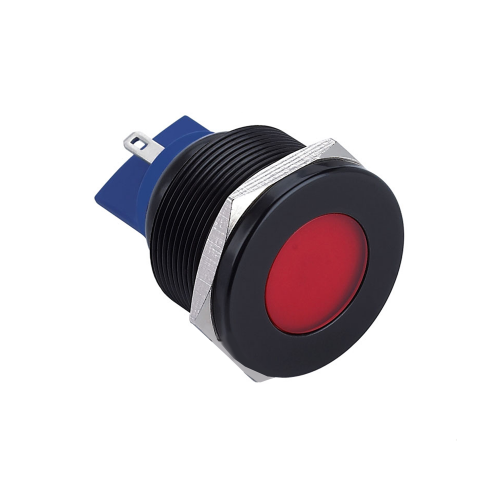 25mm metal LED indicator, domed or flat, LED indicator with a range LED options. Single, dual or RGB, IP67, IP68 rated. Panel mount, LED Indicator, RJS Electronics Ltd