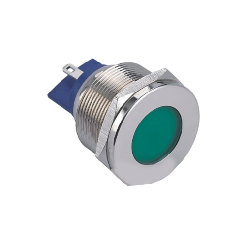 25mm LED indicator, panel mount, metal indicator, RGB LED, RJS Electronics Ltd.