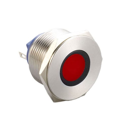 25mm LED indicator, panel mount, metal indicator, RGB LED, RJS Electronics Ltd.