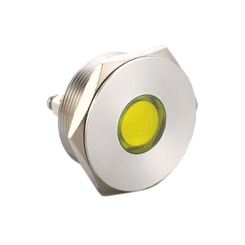 28mm, LED indicator, panel mount, metal indicator, RGB LED, RJS Electronics Ltd.