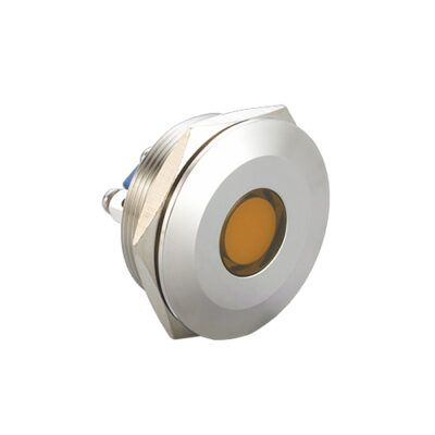 30mm LED Indicator, screw terminals, orange led, IP67, RJS Electronics ltd