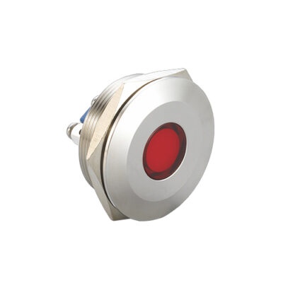 30mm LED Indicator, screw terminals, red led, IP67, RJS Electronics ltd