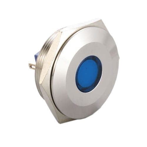 609. panel mount LED indicator with LED illumination. Ip rated, 30mm switch.