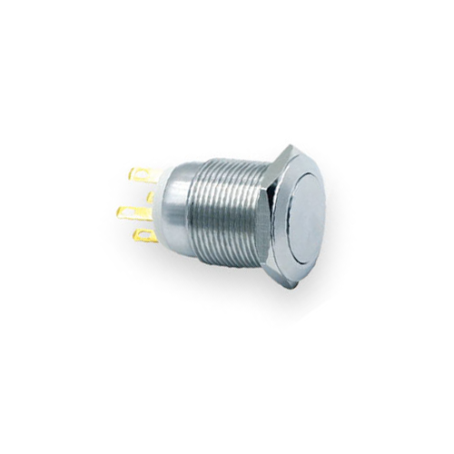 19mm metal push button switch, Non LED illumination, LED Illumination, High Head, Flat Head, Momentary, Latching, Ring LED illumination, Power Symbol, custom finishes, single LED illumination, RJS Electronics Ltd
