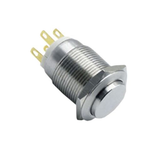 19mm metal push button switch, non-illuminated, antivandal switch, panel mount, RJS Electronics Ltd