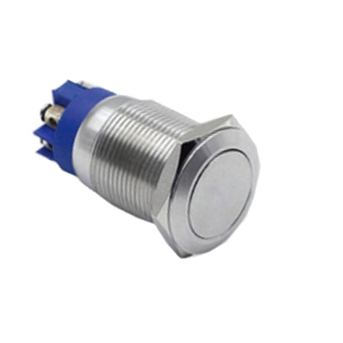 19mm metal push button switch, non-illuminated, antivandal switch, panel mount, RJS Electronics Ltd