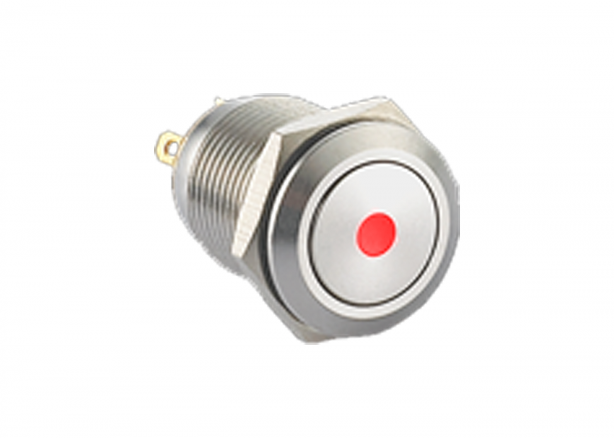 Push Button Switch, switch with LED illumination, Dot illumination, Metal Switch, non-illuminated, stainless steel, black anodised aluminium, momentary switch, switch without illumination, anti-vandal, IP65 rated. RJS Electronics Ltd, +44 (0)1234 213600, sales@rjselectronics.com