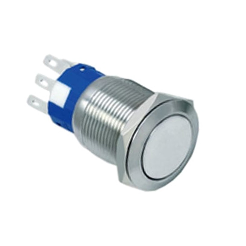 19mm metal push button switch, non-illuminated, antivandal switch, panel mount, RJS Electronics Ltd