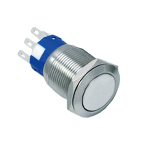 19mm metal push button switch, non-illuminated, antivandal switch, panel mount, RJS Electronics Ltd