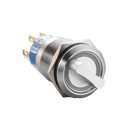Non-illuminated metal selector switch, available with 2 postions or 3 positions. SPDT/DPDT, non-illuminated, selector switch without illumination. IP65 / IP67J rated at the front. Stainless steel or annodised aluminium. Voltage varies. RJS Electronics Ltd.