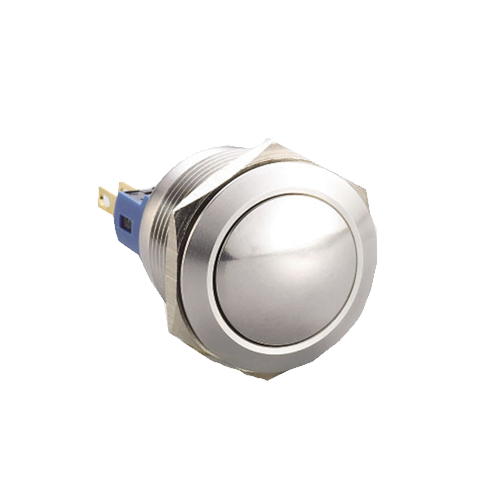 22mm metal push button switch, non-illuminated, antivandal switch, panel mount, RJS Electronics Ltd