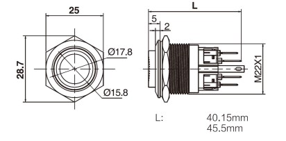 drawing for RJS103-22L(A)-H-R~67J antivandal switch