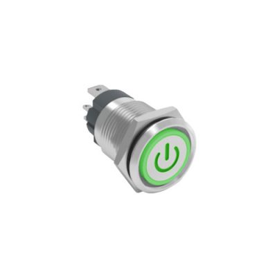 RJS107-16L(A)-F-C5~67J 16mm high current push button switch, led illuminated, anti vandal switch, RGB switches, panel mount, LED SWITCHES, rjs electronics ltd