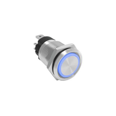 RJS107-16L(A)-F-R~67J 16mm high current switch, panel mount, antivandal push button, LED SWITCHES, rjs electronics ltd