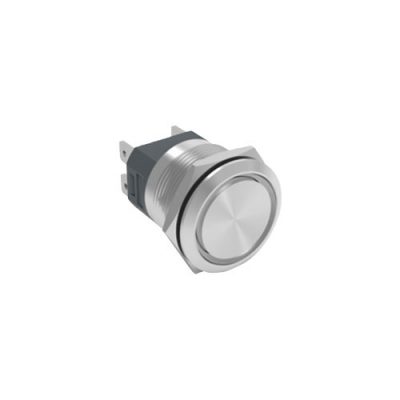 RJS107-19-F~67J 19mm high current metal push button switch, non-illuminated, antivandal switch, panel mount, RJS Electronics Ltd