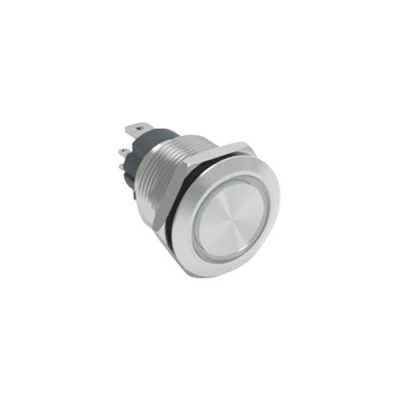 RJS107-22-F~67J 22mm high current metal push button switch, non-illuminated, antivandal switch, panel mount, RJS Electronics Ltd