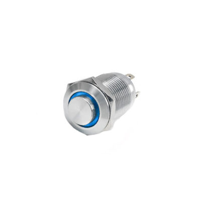 12mm metal switch, LED illumination, blue LED, IP65, RJS Electronics ltd